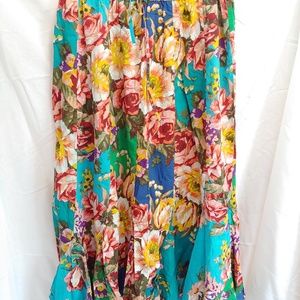 Bright, Floral Maxi Skirt